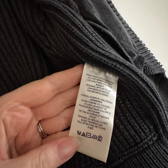 Free People We The Free Charcoal Knit Cardigan sz S - Picture 5 of 7